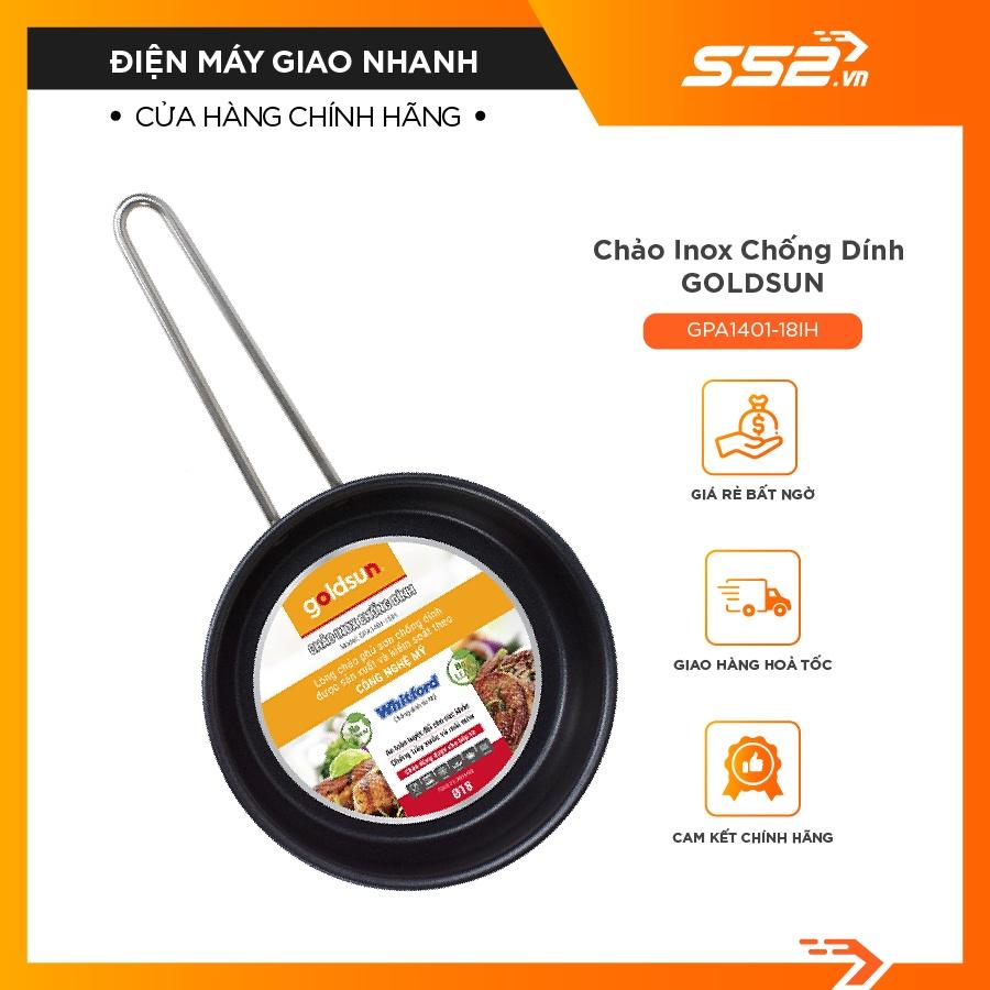 Chảo inox chống dính Goldsun GPA1401-18IH-Hàng Chính Hãng