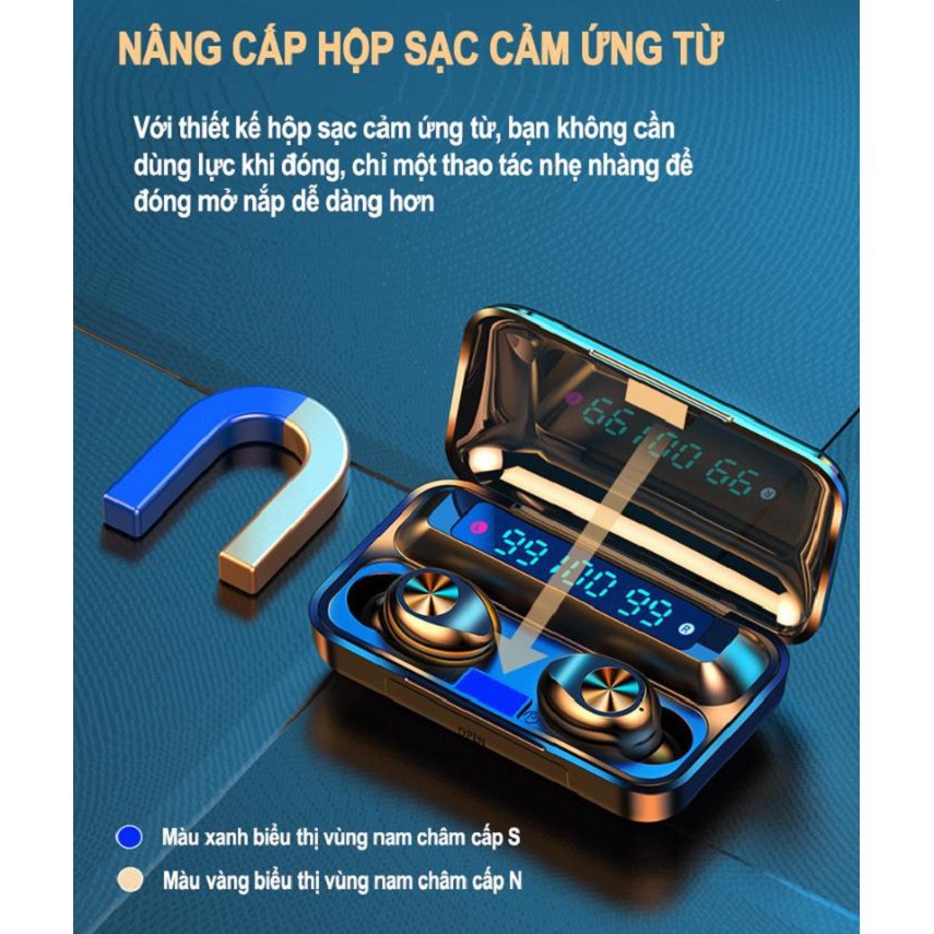 Tai nghe bluetooth ADEMAX F9 Pro 5.0 - Hàng chính hãng