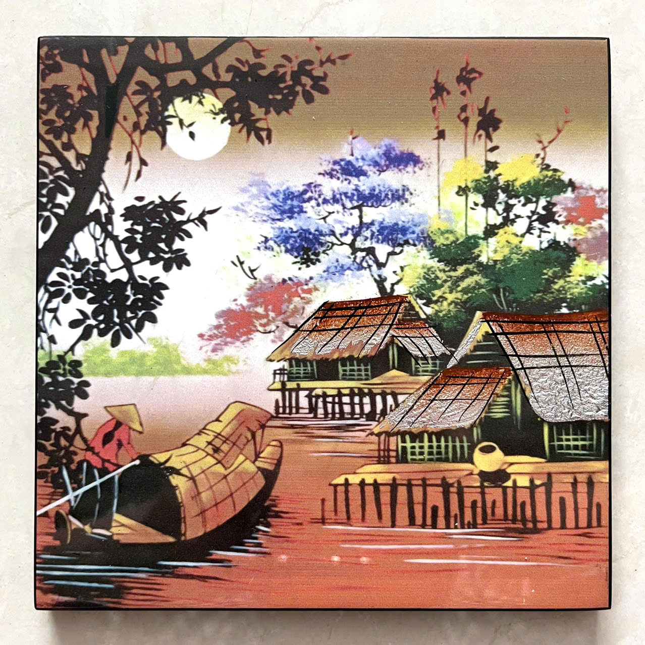 Tranh sơn mài - ĐỒNG QUÊ VIỆT NAM -hàng xuất khẩu nhiều mẫu