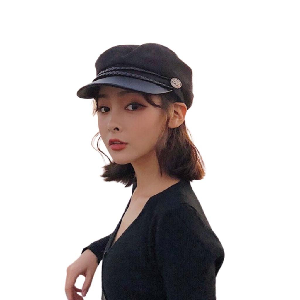 Mũ nồi mỏ da phong cách thủy thủ retro thời trang sang trọng cho nữ siêu xinh