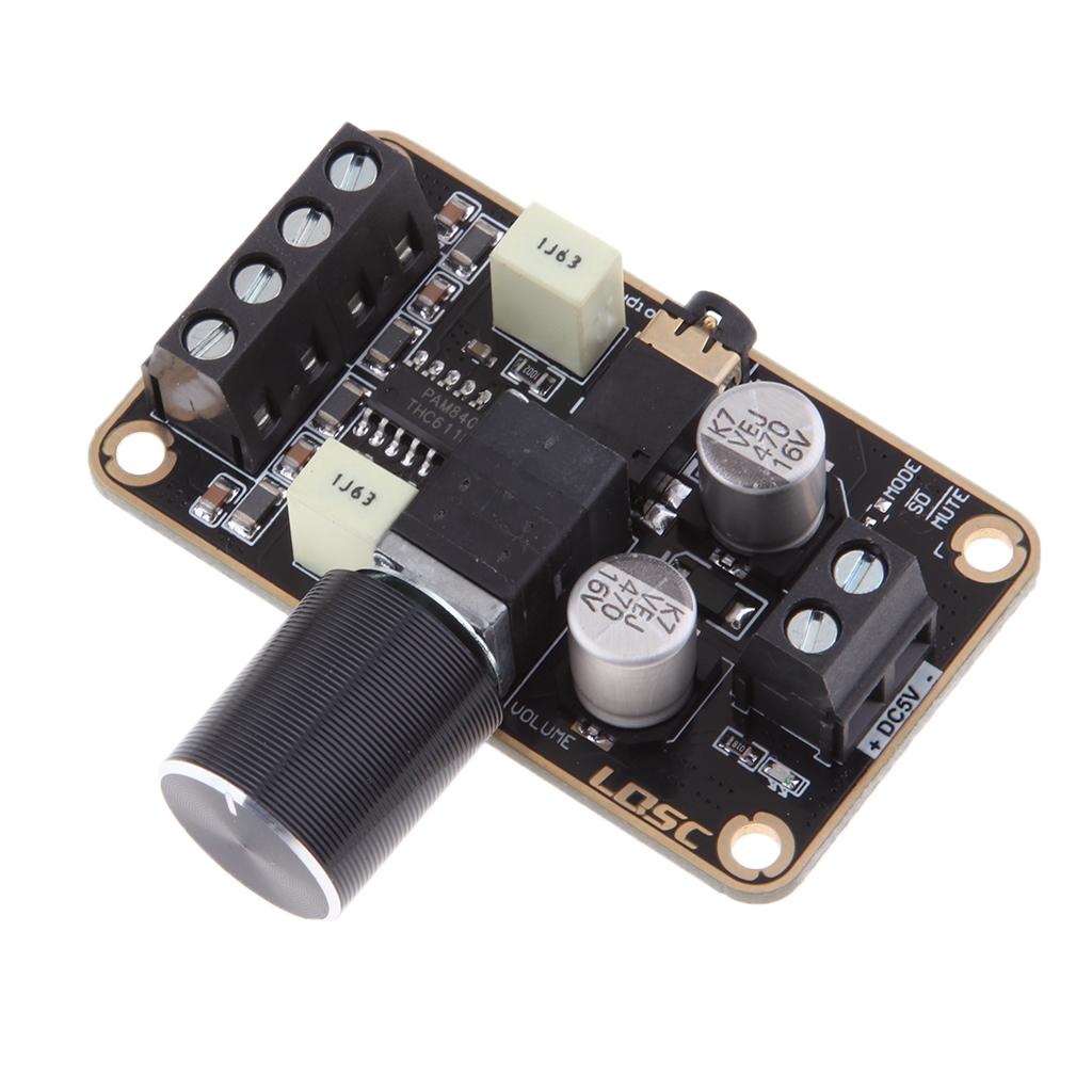 2xPAM8406 Class D Digital Amplifier Board Dual Channel 5V 5W+5W DIY Stereo Amp