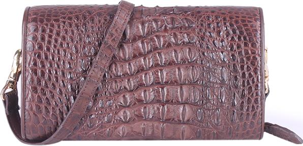 Túi Đeo Nữ Da Cá Sấu Huy Hoàng HT6258 (12 x 21 cm) - Nâu Đất