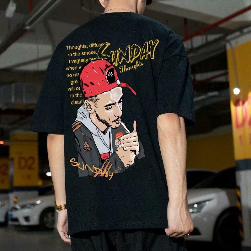 Áo Thun Nam Tay Ngắn In Hình Cá Tính