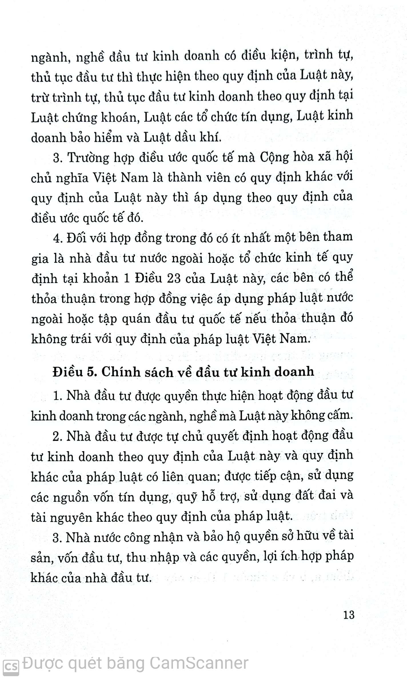 Luật đầu tư hiện hành (Luật năm 2014, sửa đổi, bổ sung năm 2016, 2017) (Song ngữ Việt - Anh) Current Law on Investment (Law in 2014, amended and supplementde in 2016, 2017) (Vietnamese - English)