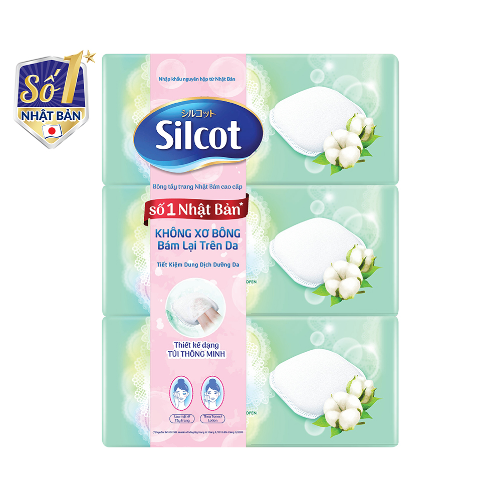 Combo 5 Bông tẩy trang cao cấp Silcot Premium hộp 66 miếng