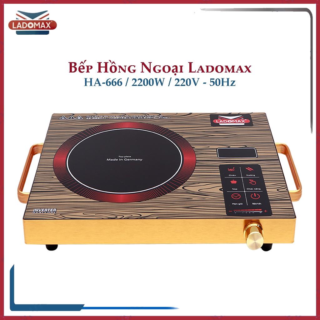 Bếp hồng ngoại đơn không kén nồi, bếp điện hồng ngoại Ladomax HA-666 công suất 2200W - Hàng chính hãng