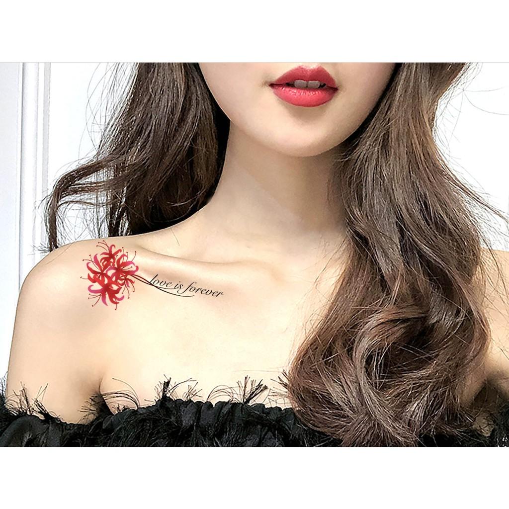 Hình xăm dán hoa bỉ ngạn màu 10x6cm