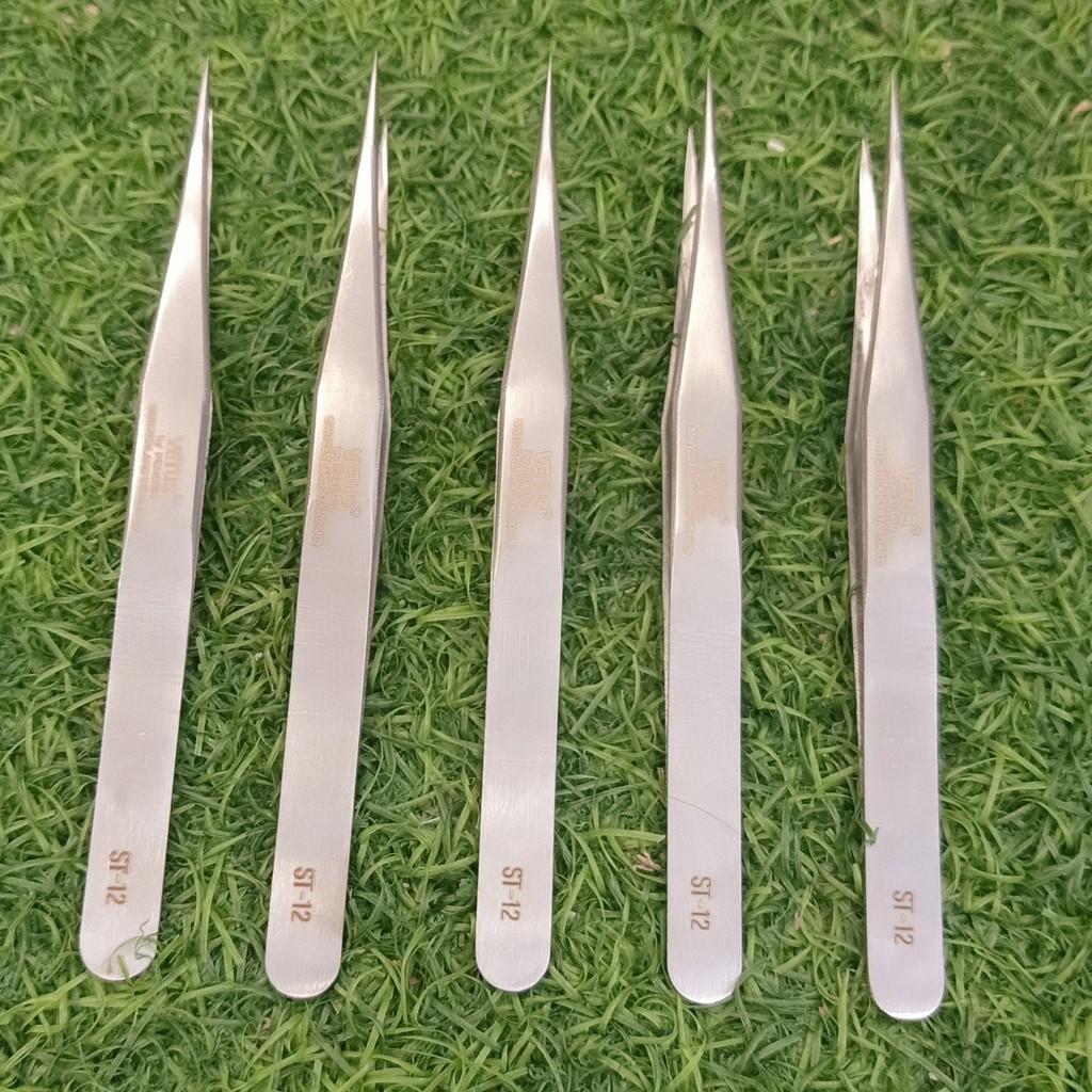 Set 5 Cây Nhíp Nhặt Lông Yến Vetus Siêu Nhọn Inox Toàn Phần, Nhíp Gắp Linh Kiện Điện Tử, Gắp Mi Chuyên Dụng