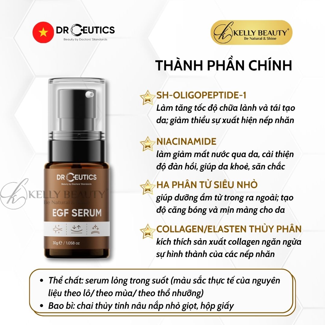 DrCeutics EGF Serum - Tinh Chất Phục Hồi Trẻ Hóa Da | Kelly Beauty