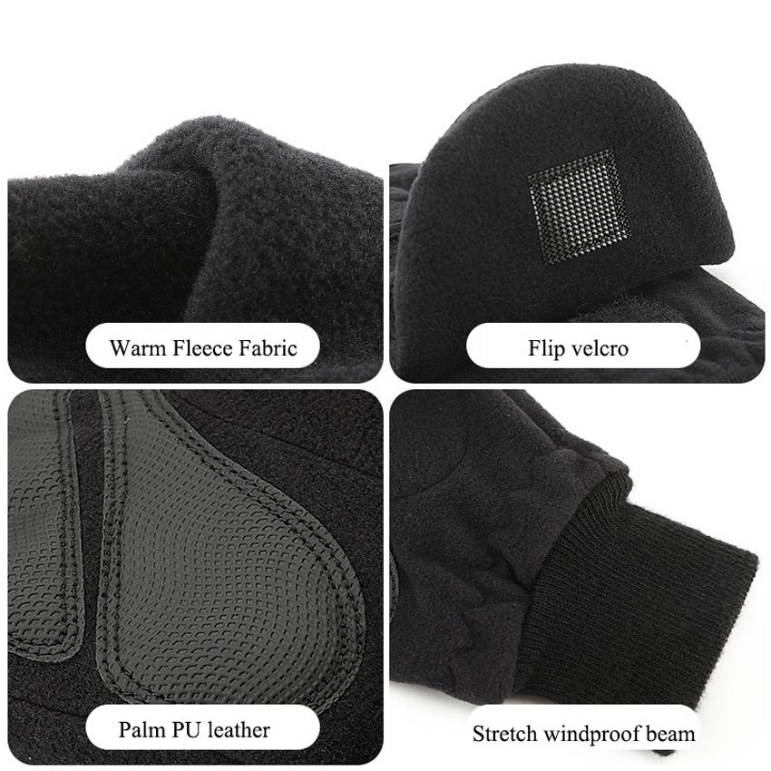 Thời Trang Mùa Đông Nam Găng Tay Cho Lạnh Tiện Lợi Ngoài Trời Flip Chụp Ảnh Chống Gió Fingerless Gloves Chất Lượng Cao Nam Găng Tay