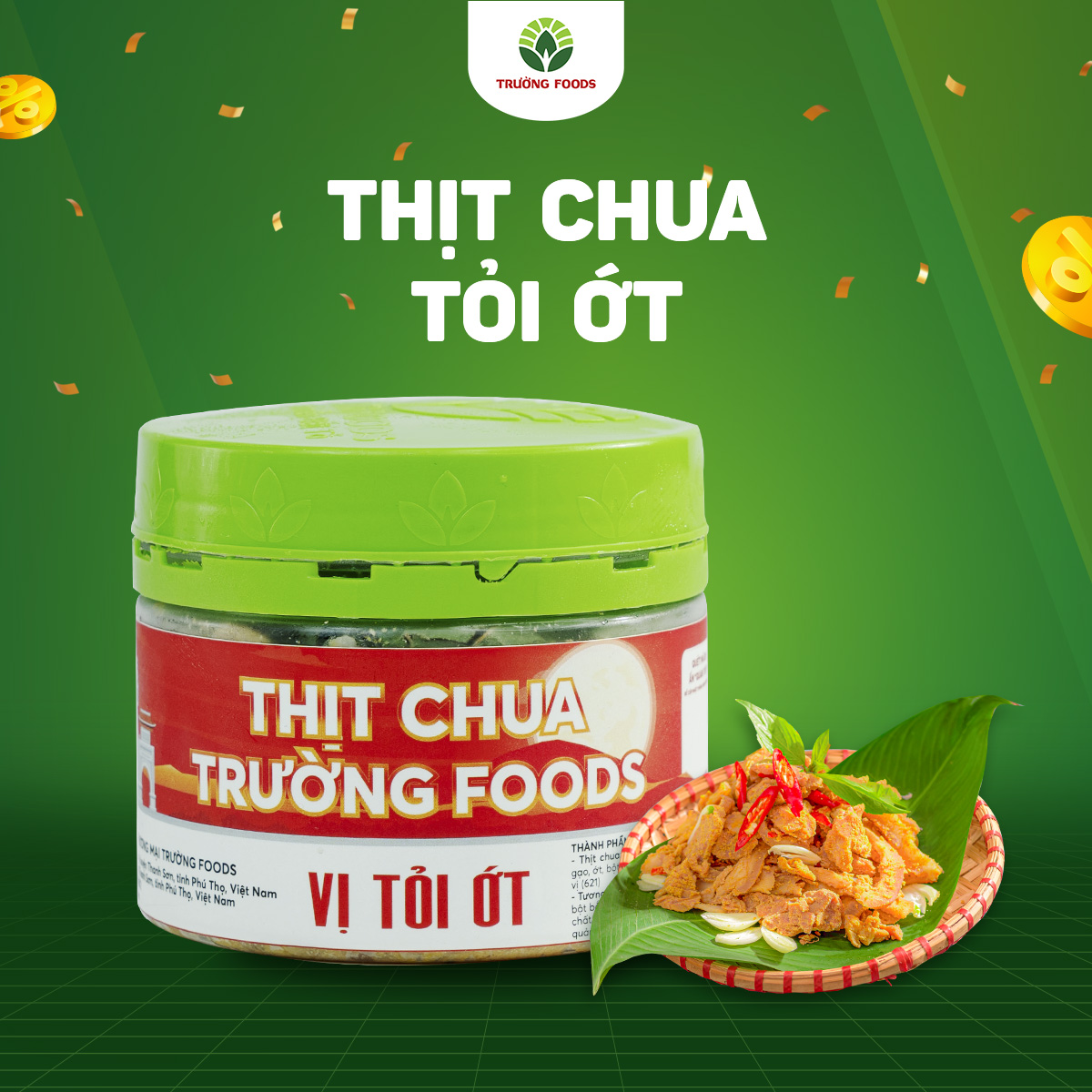 Thịt Chua Tỏi Ớt - Thịt Chua Trường Foods 180g