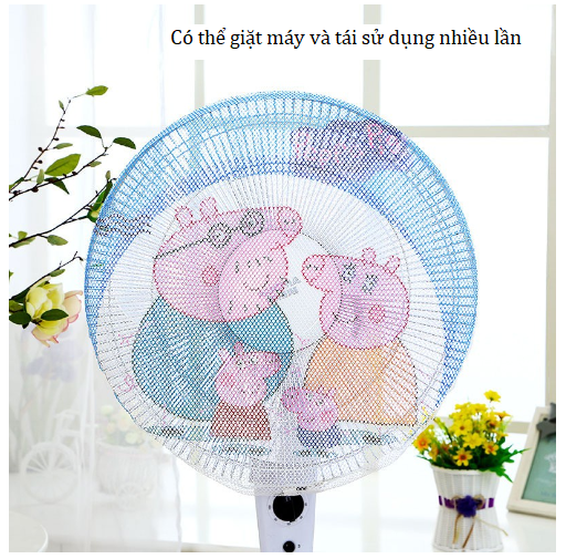 Lưới bọc quạt ngăn bụi bẩn hình thú băng thun co dãn đa năng tiện lợi cho mọi nhà GD751-BocQuat-nho