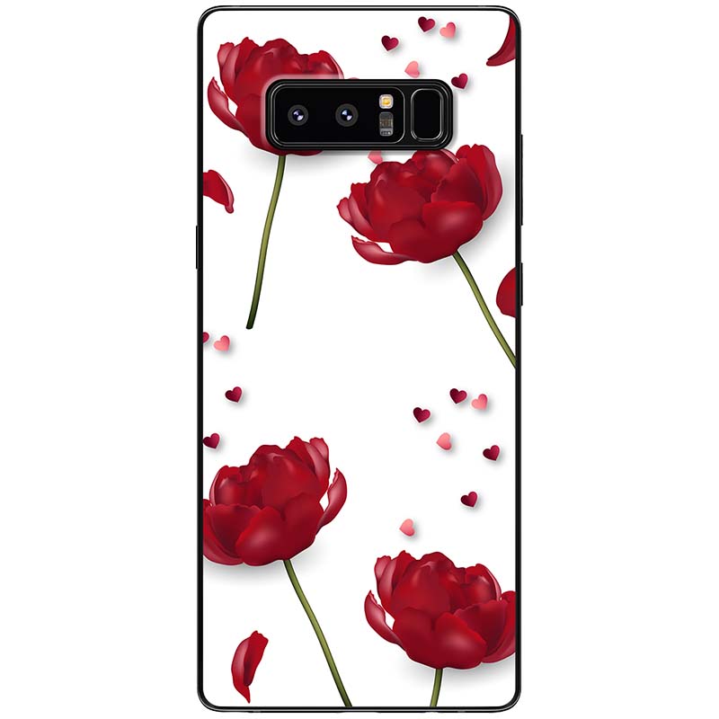 Ốp lưng dành cho Samsung Galaxy Note 8 mẫu Hoa đỏ trắng