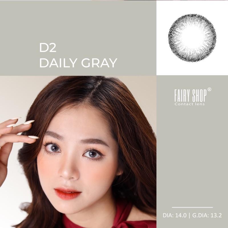 Áp Tròng Daily Gray D2 14.0mm - Kính Áp Tròng FAIRY SHOP CONTACT LENS. độ 0 đến 8