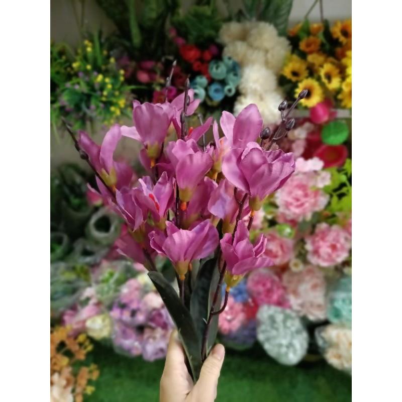 Cành Hoa Diên Vĩ 5 nhánh, dài 42cm , 5 nhánh, 20 bông - Đủ 5 màu - Hoa giả trang trí nhà cửa