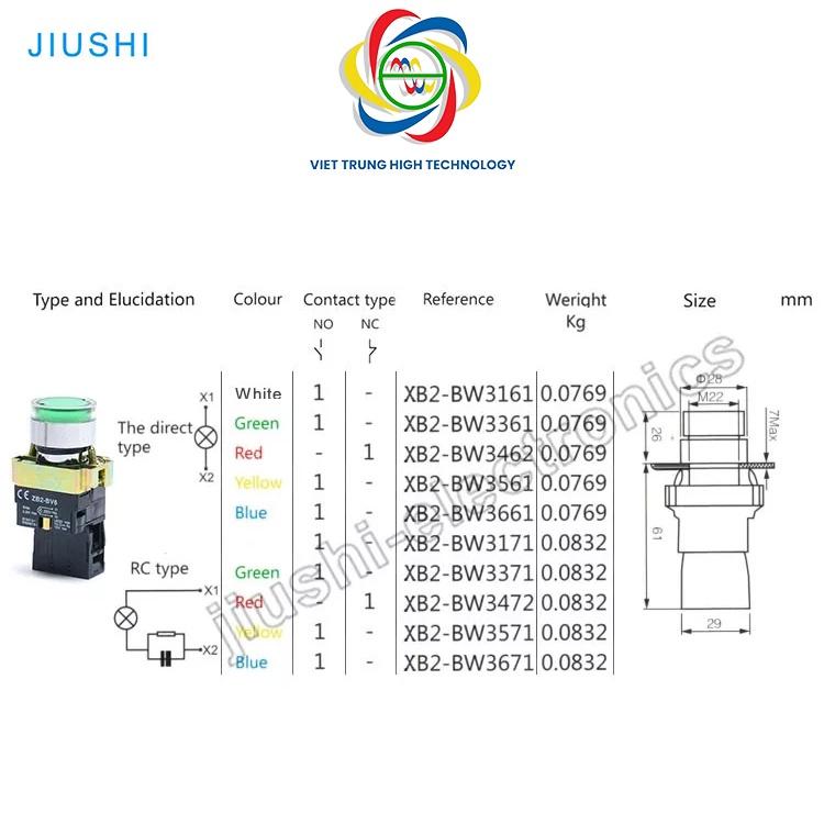 Nút ấn có đèn XB2-BW3465