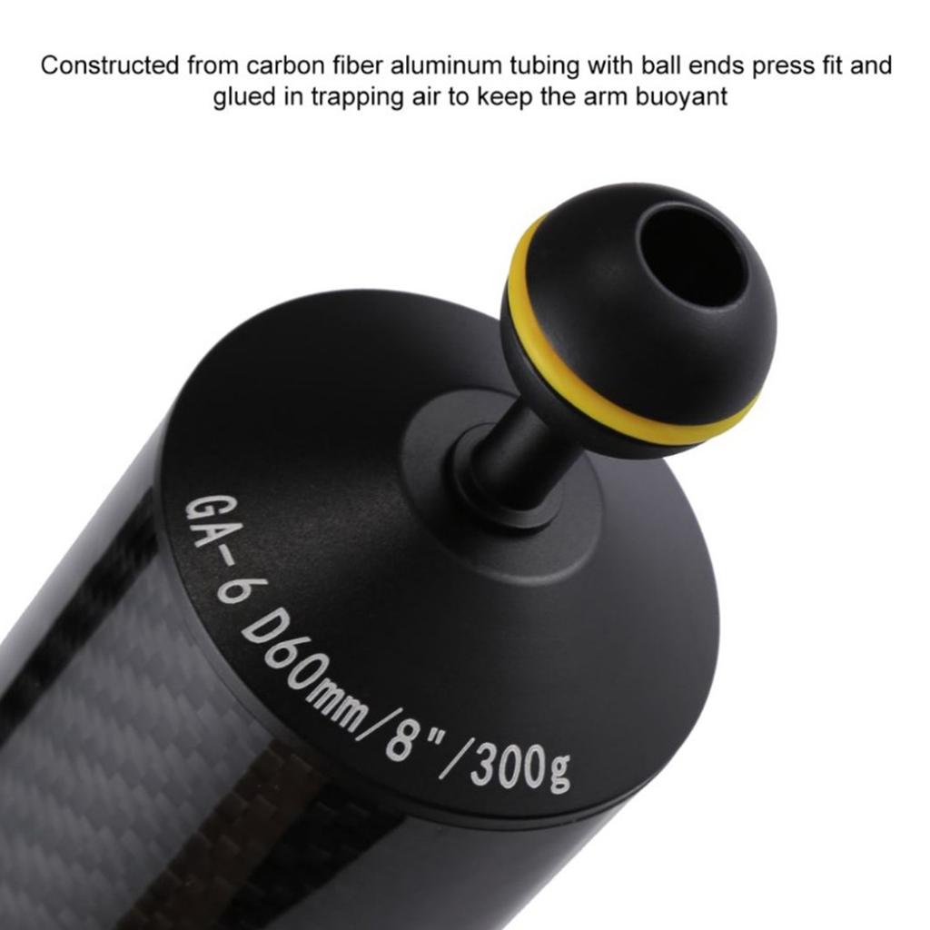 Sunnimix Sợi Carbon Bóng Kẹp Adapter Phần Chụp Ảnh Dưới Nước Đèn Cánh Tay 60 Mm