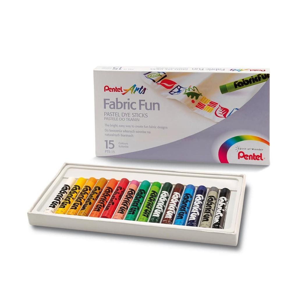 Bộ 15 Màu Sáp Vẽ Lên Vải Pentel PTS-15 | An Toàn Không Độc Hại | Pentel Arts Fabric Fun PTS15