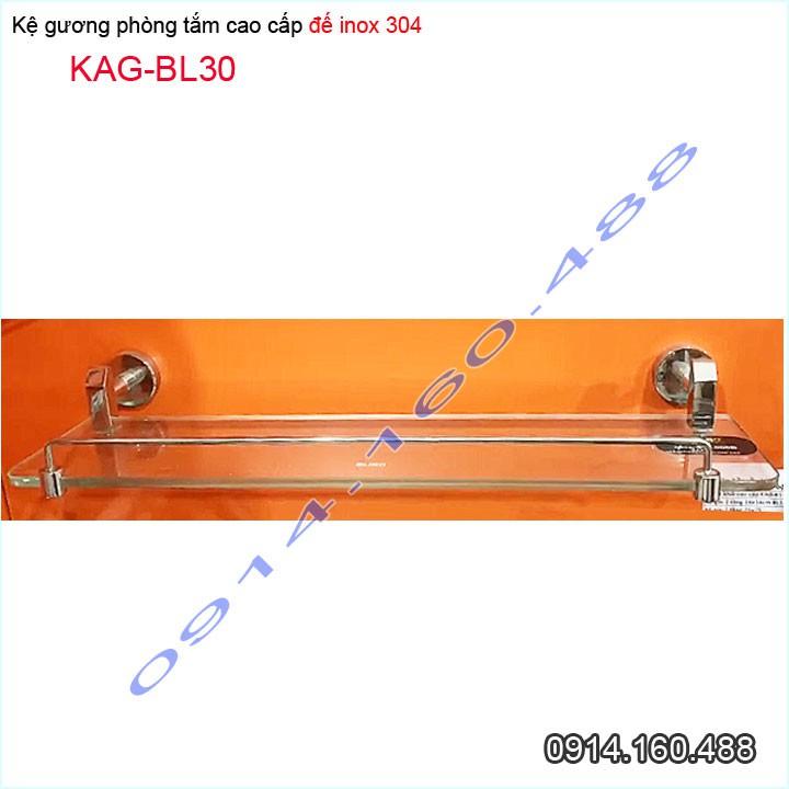 Kệ kính phòng tắm KAG-BL30 SUS304, Kệ kính cường lực inox dập khuôn Nhật Bản thiết đẹp sử dụng tốt