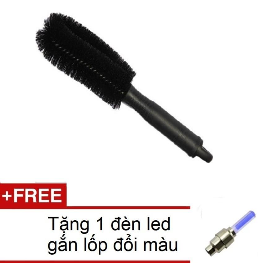 ️️ Bàn chải cọ rửa làm sạch lốp ô tô (Đen) Tặng Đèn Led Gắn Lốp Đổi Màu 206131