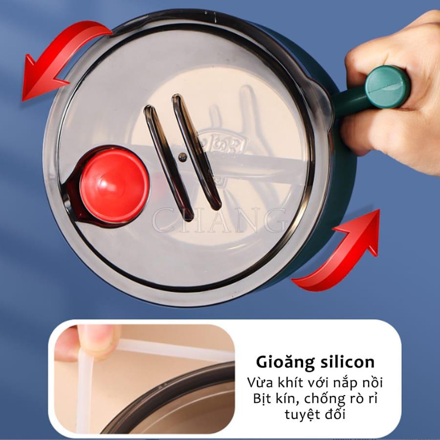 Ca Mỳ Mini Lõi Inox Cách Nhiệt Có Quai Cầm Chống Nóng 1.2L, Bát Ăn Mì Có Nắp Đậy Nấu Đa Năng Tiện Lợi