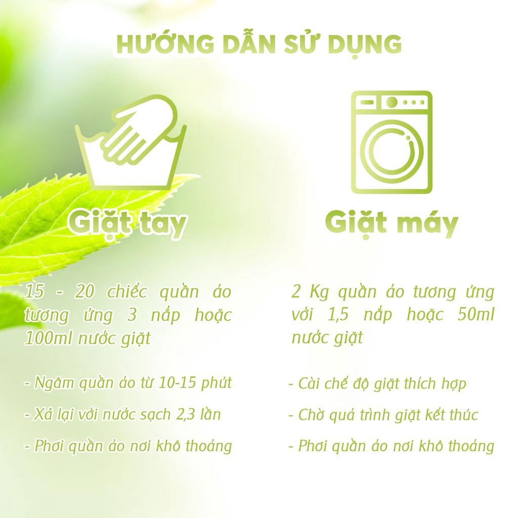 Nước giặt sinh học SONA 1.8L giặt xả 2 trong 1 giặt xả quần áo 100% thành phần thiên nhiên