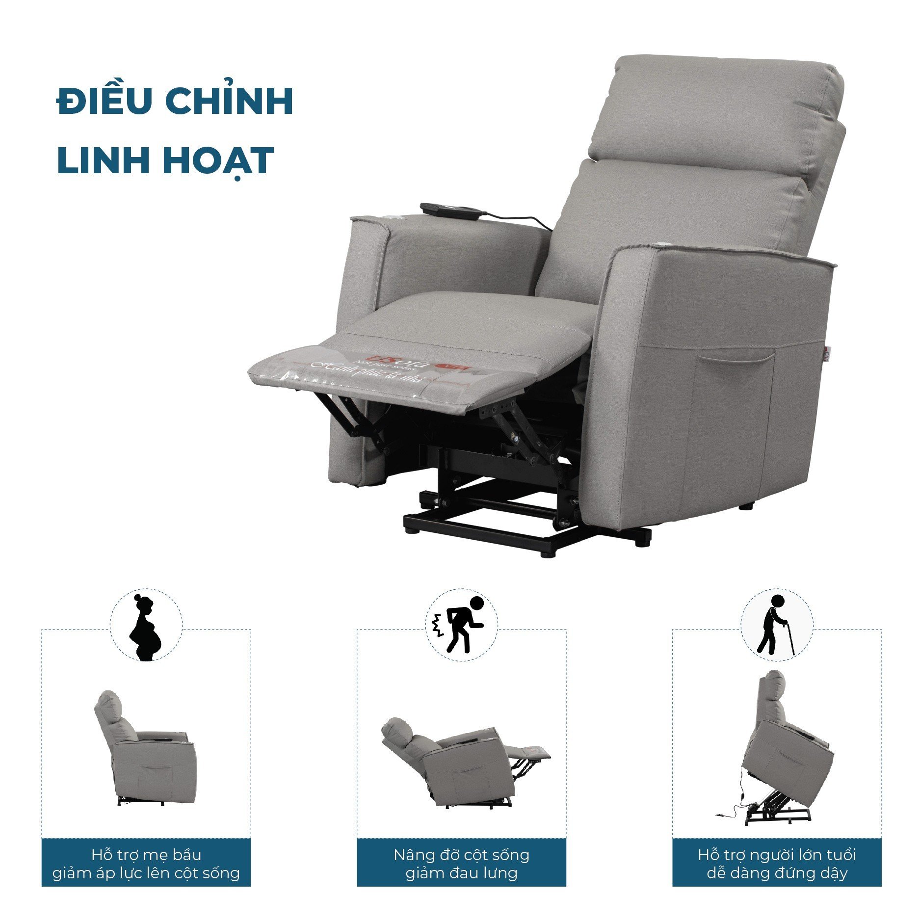 Ghế chăm sóc sức khỏe GNG | Ghế nâng hạ, ghế thư giãn dành cho người lớn tuổi, phụ nữ mang thai, người bị vấn đề về xương khớp
