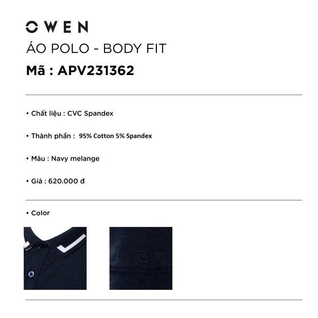 OWEN - Áo polo nam Owen chất cotton màu xanh navy 231362 - Áo thun ngắn tay có cổ nam