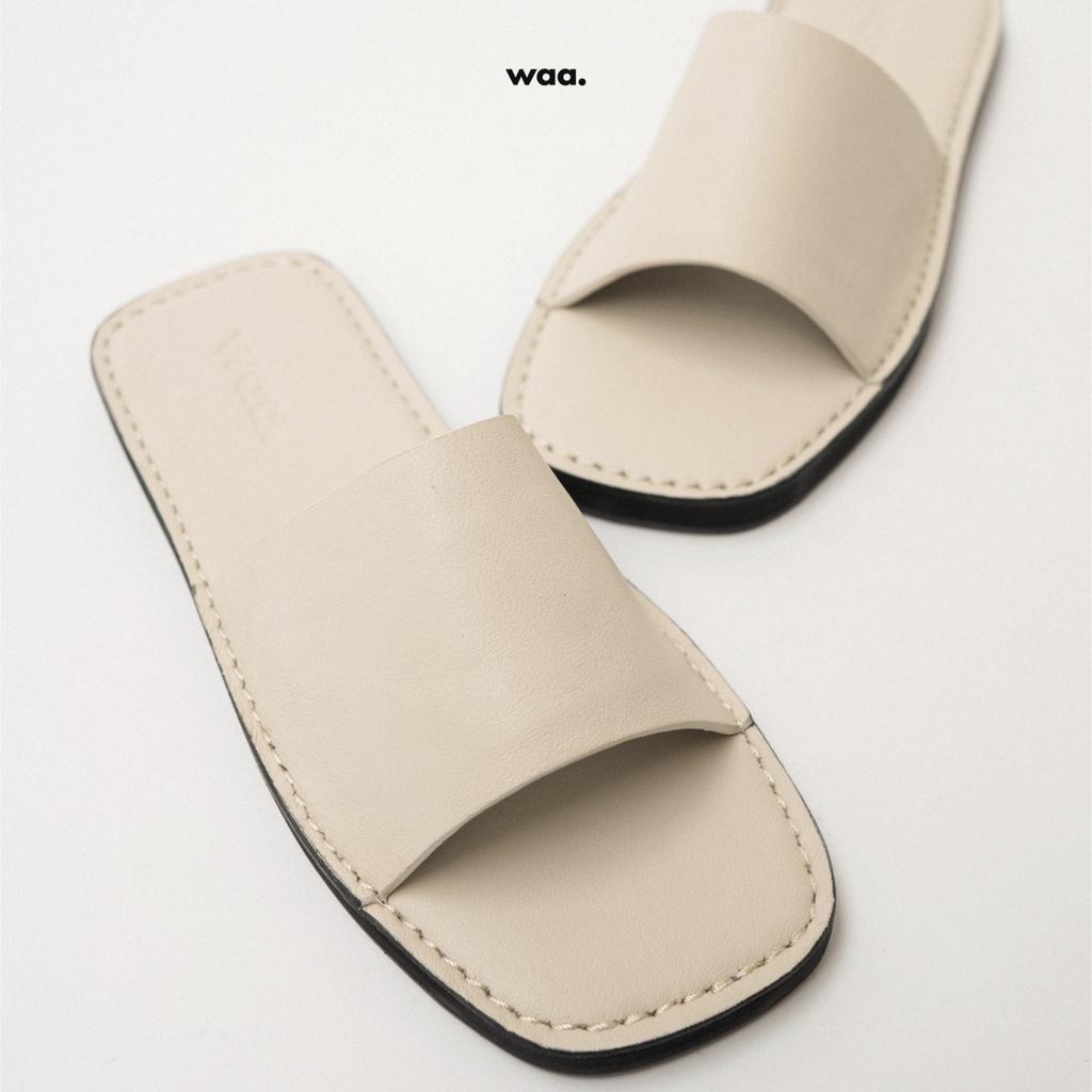 Dép Quai Ngang Unisex WAA. - Gô Sandals - Màu Kem