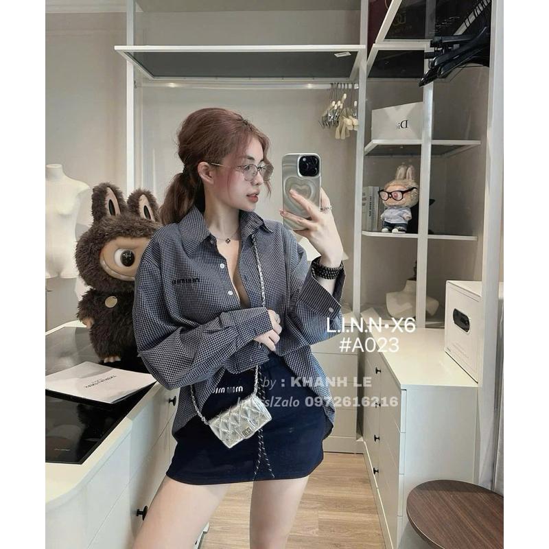 Set Miu miu sơ mi kẻ quốc dân mê quá trừiiii️️️ BY JOLIE