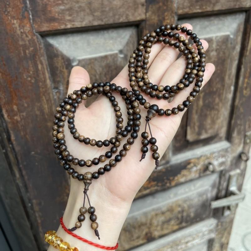 Vòng Tay Trầm Hương Sánh Chìm 108 hạt - đeo tay quấn 3-4 vòng - hạt 6ly