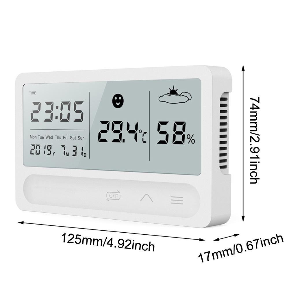 Multifunctional Digital LCD Touching Screen Weather Clock Temperature and Humidity Monitoring Meter