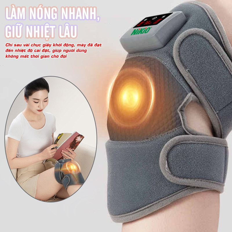 Máy massage đầu gối, vai, khớp gối Nikio NK-185D - Công nghệ rung nóng, giảm đau khớp gối
