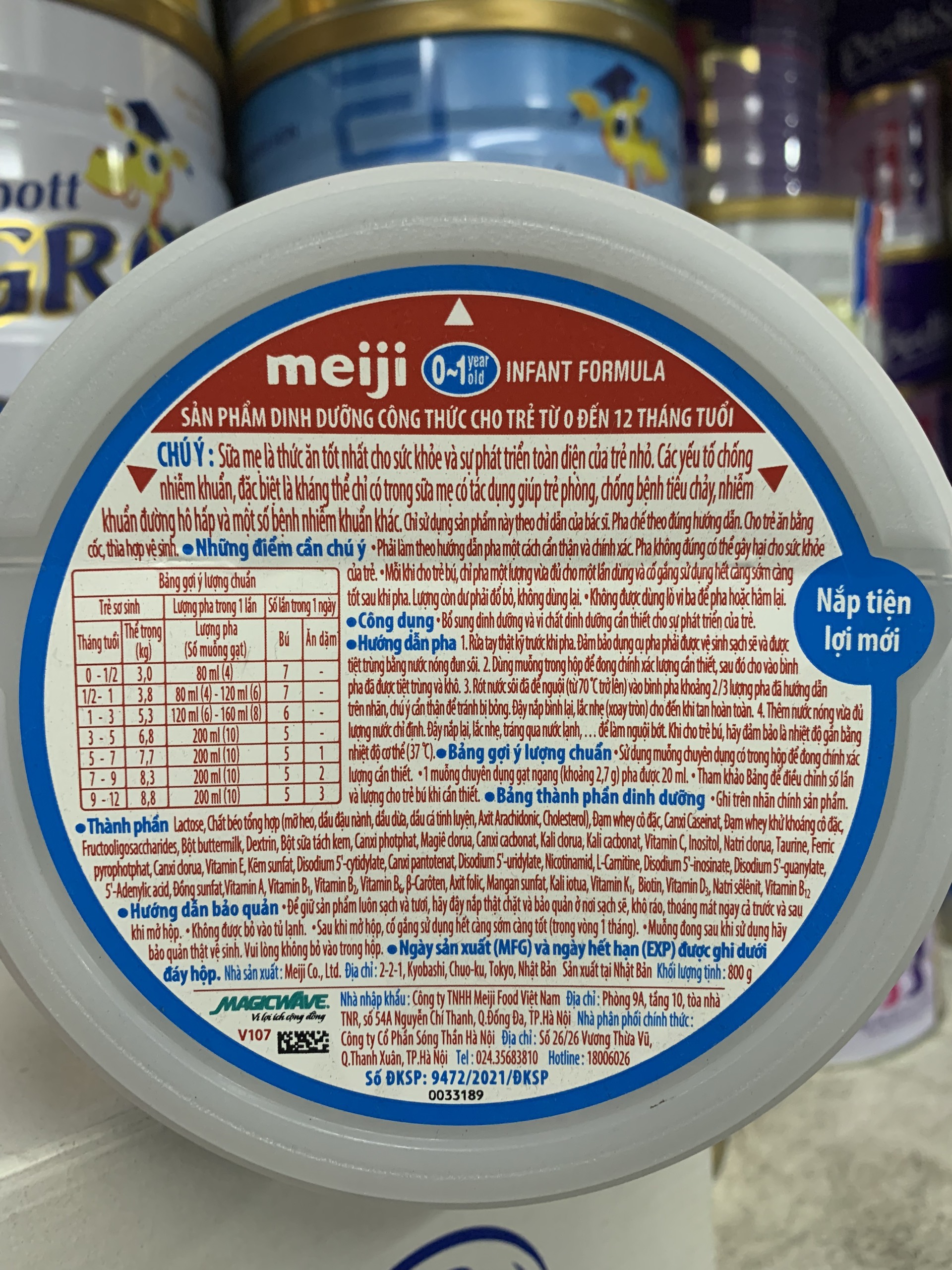 Sữa Meiji Nhập Khẩu Số 0 (0-1) lon 800g