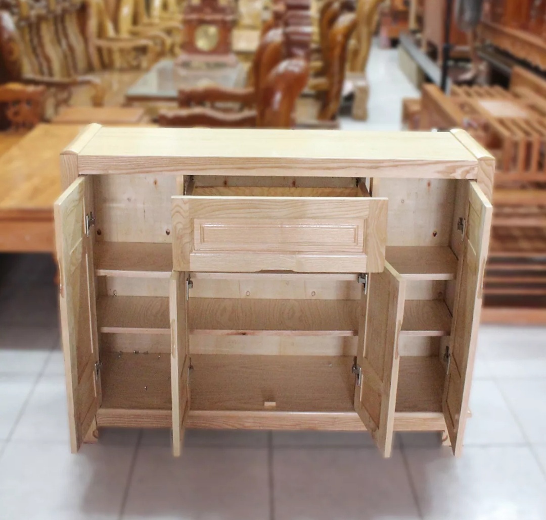 Tủ giày gỗ sồi 4 cánh , tủ để dày dép bằng gỗ , tủ gỗ cao cấp