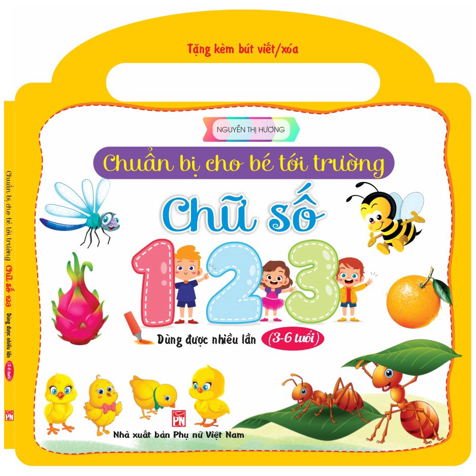 Sách Combo 3 cuốn chuẩn bị cho bé tới trường: Chữ cái và chữ số (Dùng được nhiều lần) ndbooks