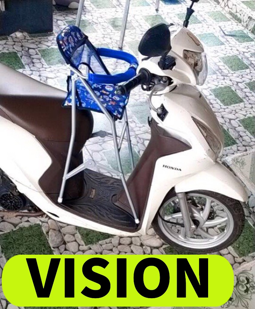 Ghế ngồi xe Vision cho bé , GHẾ GA XẾP SẮT SƠN TĨNH ĐIỆN