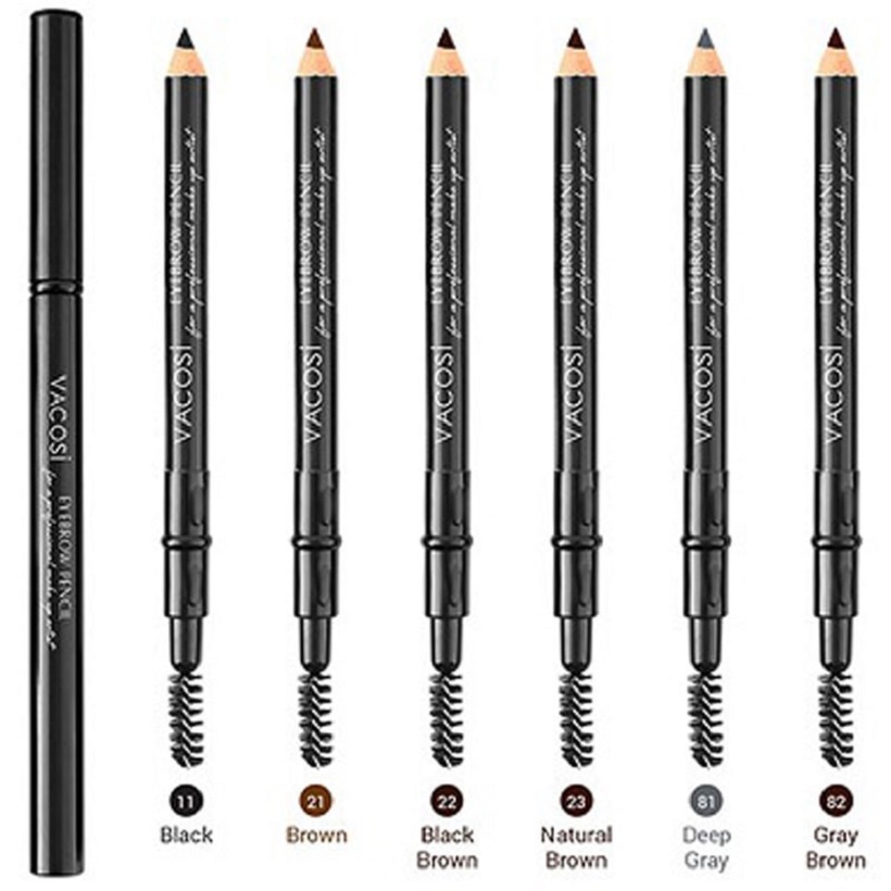 Chì mày chuốt 2 đầu Vacosi Eyebrow Pencil #82 Gray Brown