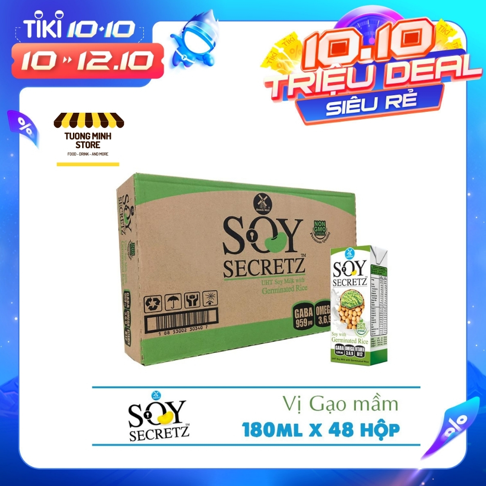Thùng Sữa Đậu Nành Kết Hợp Gạo Mầm Soy Secretz Nhập Thái Lan 48 hộp (180ml/hộp)