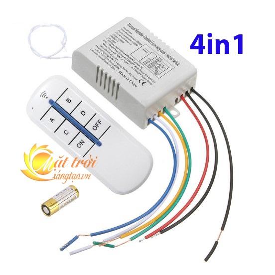 Công tắc điều khiển từ xa RF 4 cổng (kèm remote)