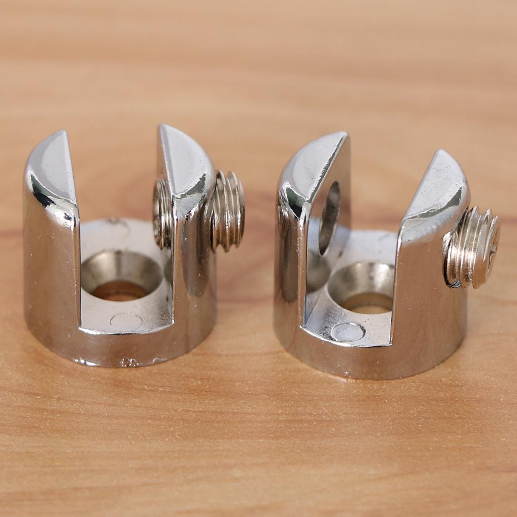 2pcs Cylindrical Shape Adjustable Glass Clamp Shelf Support Brackets for Bathroom Office Seat Isolation