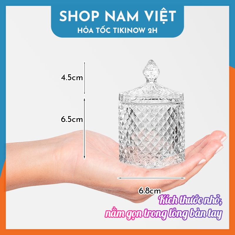 Hủ Mứt Thủy Tinh Sang Trọng, Thố Đựng Kẹo Mứt Tết