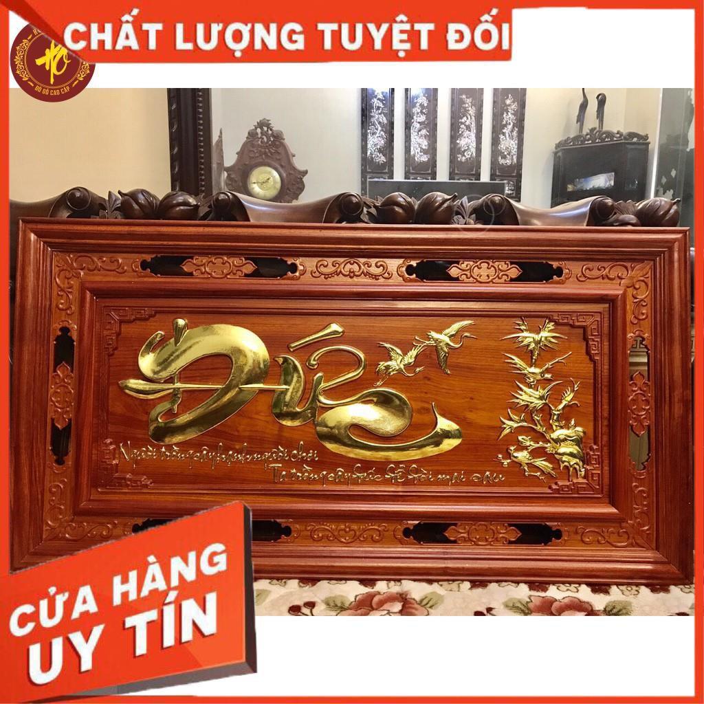 Tranh chữ gỗ Hương Mạ vàng sang trọng