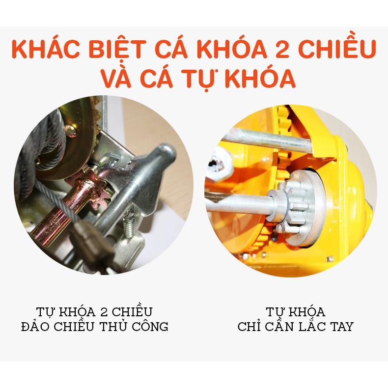 Tời Quay Tay 1000lbs Bánh Răng Đồng Tải Trọng 454 Kg, Cáp 10M
