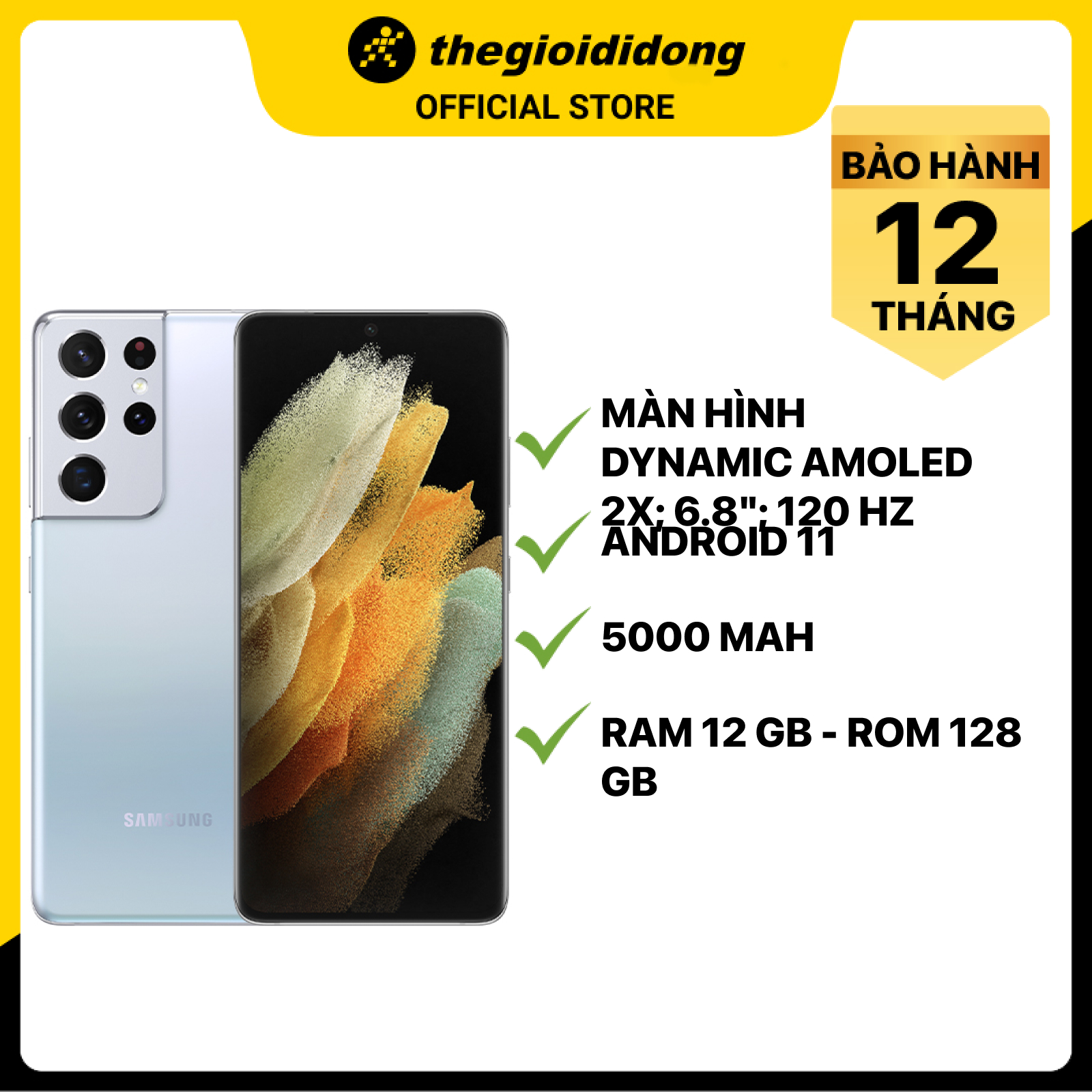 Điện Thoại Samsung Galaxy S21 Ultra 5G (12GB/128GB) - Hàng Chính Hãng