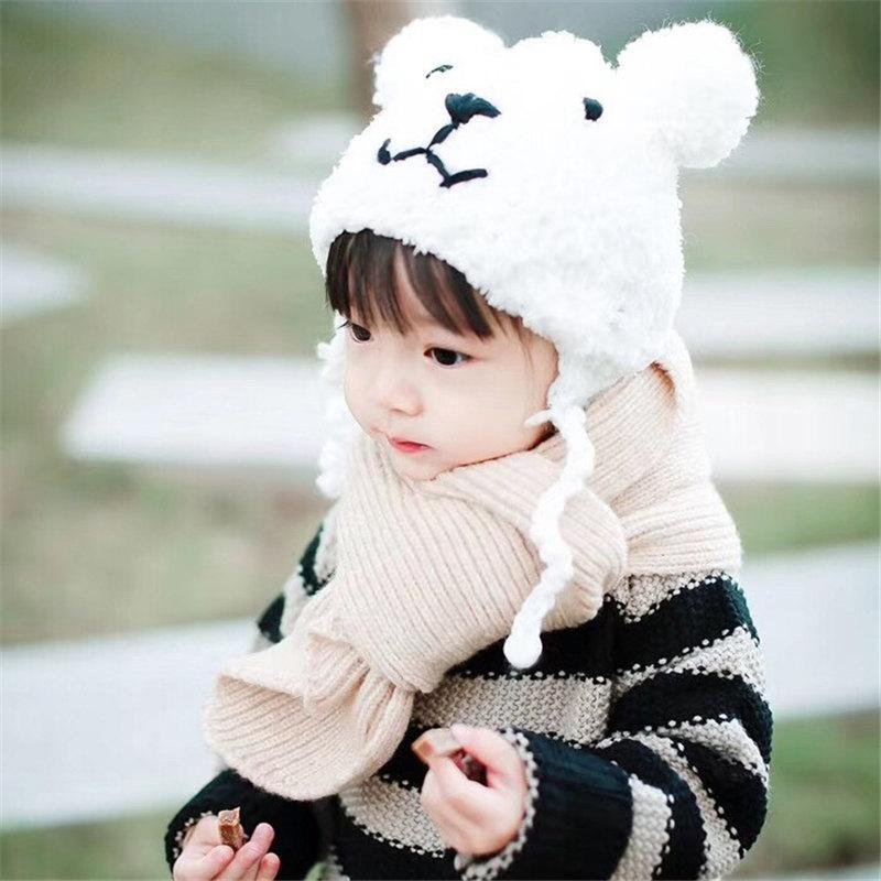 Đáng Yêu Handmade Mũ Hình Gấu Cho Bé Và Mẹ Mùa Đông Ấm Áp Bảo Vệ Tai Hoạt Hình Mũ Trẻ Em Đôi Pompom Trẻ Em Bé Gái Bé Trai bò Nắp