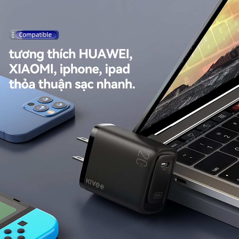 Củ Sạc BASIKE 20W USB C hỗ trợ sạc nhanh Type C PD cho iPhone 12 Pro Max 11 Mini 8 Plus-Hàng chính hãng