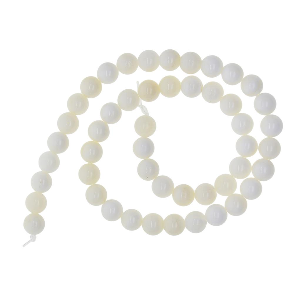 Natural Pearl White Color Beads Sea Shell Round Loose Beads Pick Size for Jewellry Making 15.5 Inch / Strand