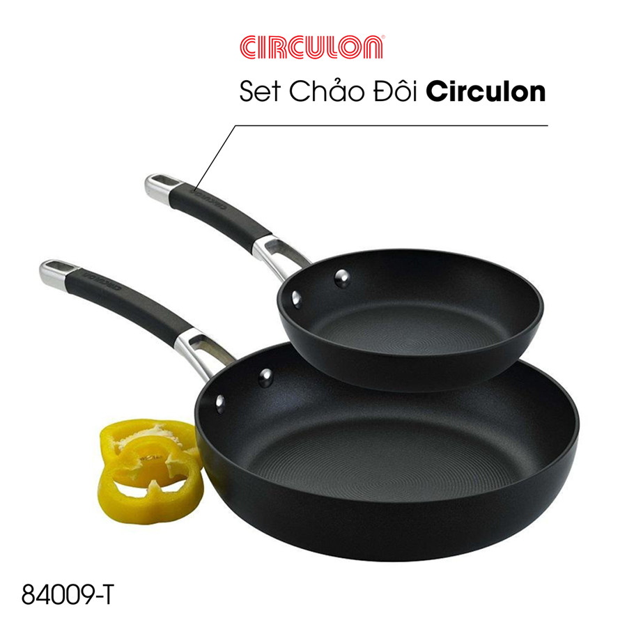 Set Chảo Đôi Circulon Siêu Bền 3 Lớp Symmetry Black