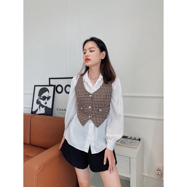 Áo croptop kiểu gile cá tính REVERCLOTHINGS dạ cao cấp Gile Top